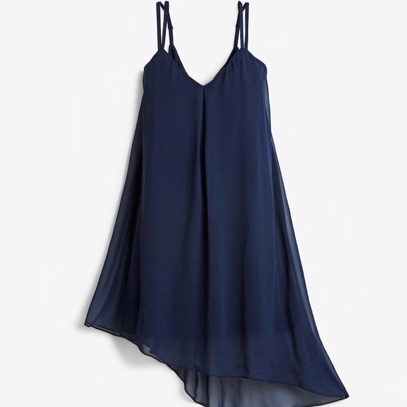 Black Asymmetric Chiffon Dress
